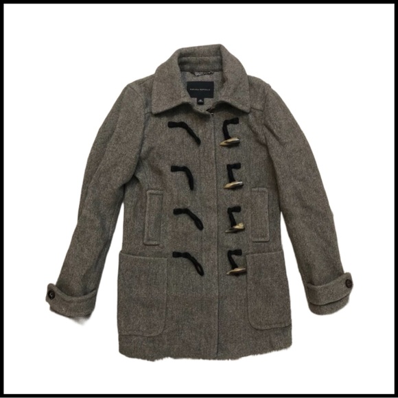 BANANA REPUBLIC WOOL TOGGLE COAT Sz XS - Picture 6 of 8